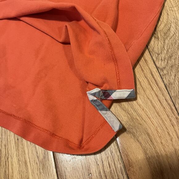 Burberry London Mens Large Orange Polo Shirt Nova Check Size Large - Picture 5 of 7